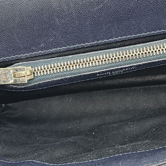 Saint Laurent College Medium Chain Bag - Leather - Blue *preloved - Picture 9 of 14